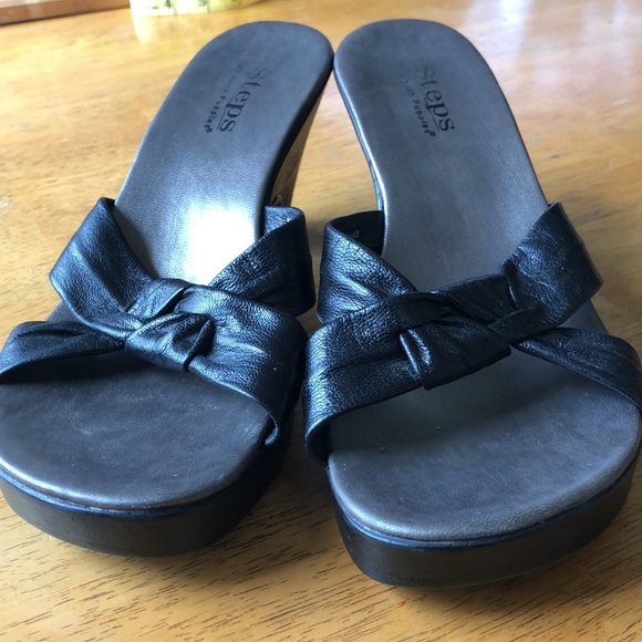 STEPS BY HUSH PUPPIES | GENUINE LEATHER | SIZE 8.5 | BLACK IN EUC - Picture 6 of 11